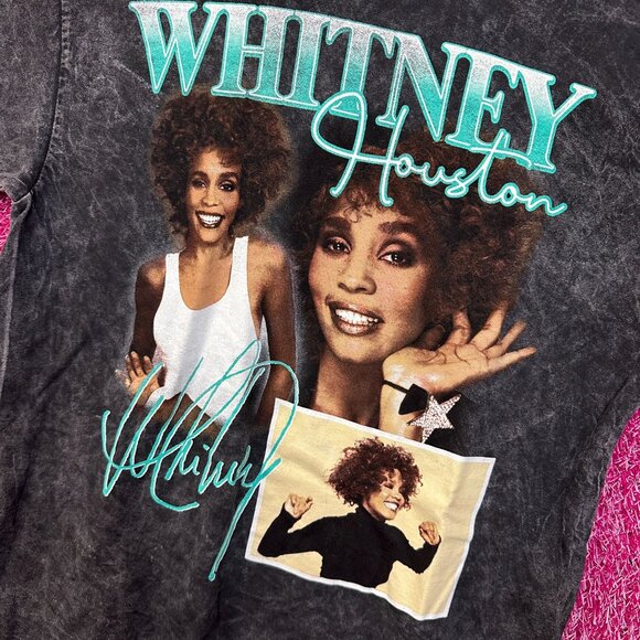 Whitney Houston Retro Style mineral wash tshirt size Medium - Picture 4 of 4